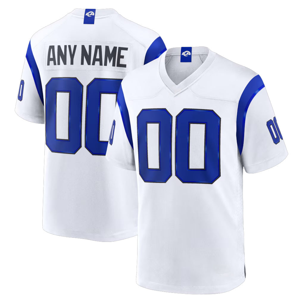 Kooe Custom LA.Rams Fearsome White Home Game Any Name & Numbers Stitched Jerseys