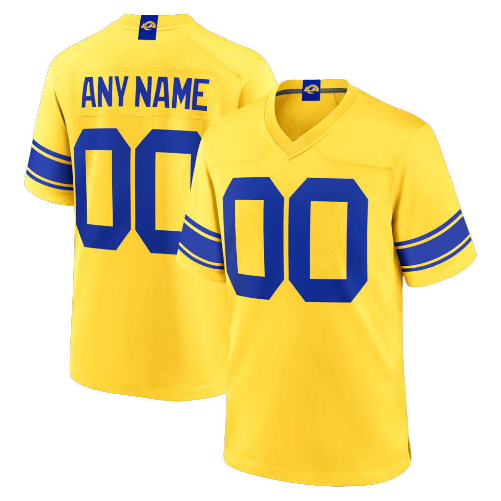Kooe Custom LA.Rams Gold Classic Sol Home Game Any Name & Numbers Stitched Jerseys