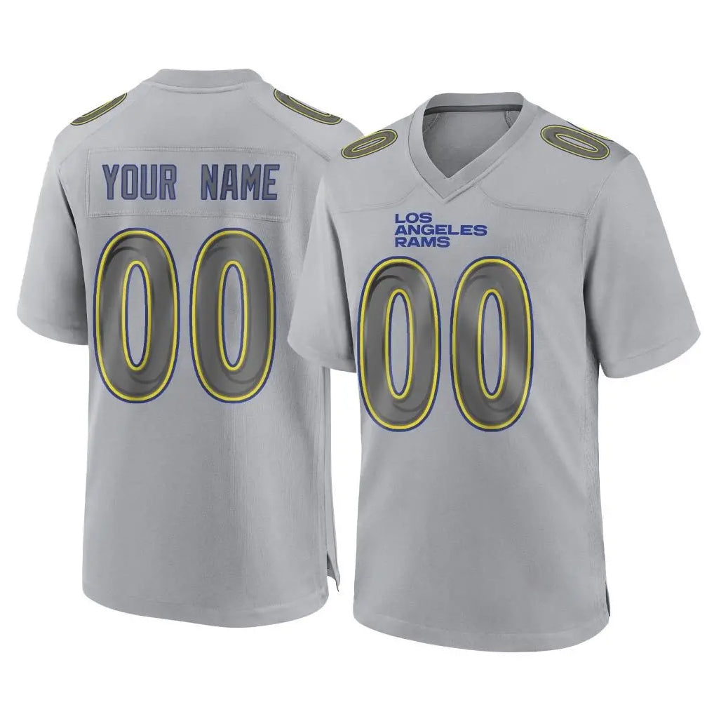 Kooe Custom LA.Rams Gray Atmosphere Fashion Home Game Any Name & Numbers Stitched Jerseys