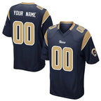 Kooe Custom LA.Rams Navy Home Game Any Name & Numbers Stitched Jerseys