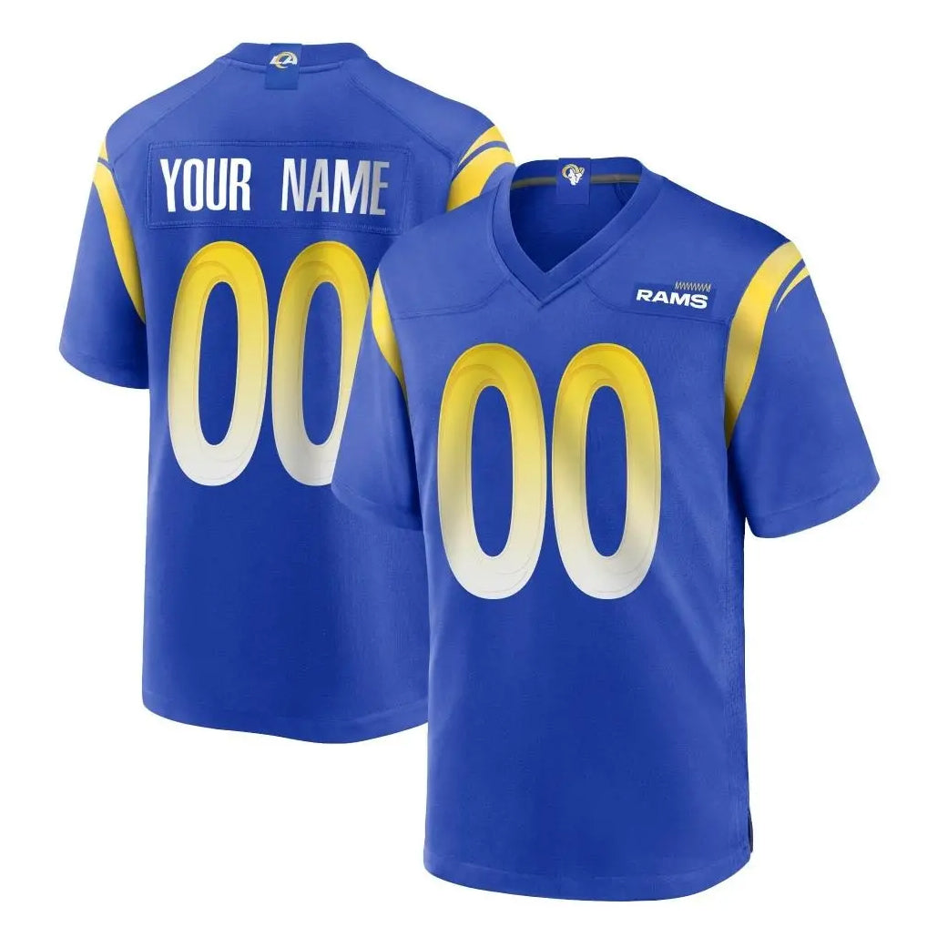 Kooe Custom LA.Rams Royal Home Game Any Name & Numbers Stitched Jerseys