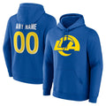 Kooe Custom LA.Rams Royal Pullover Hoodie Limited Game Any Name & Numbers Stitched Jerseys