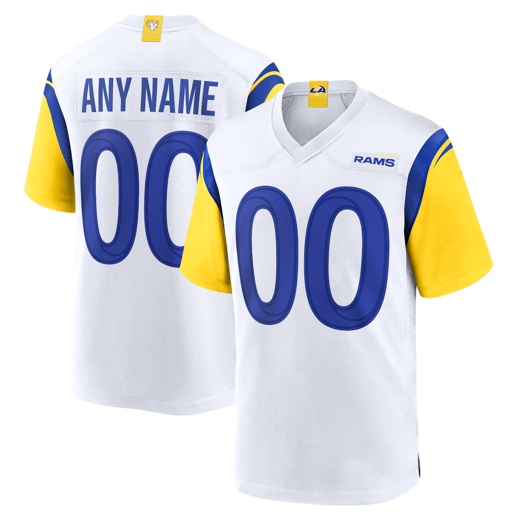 Kooe Custom LA.Rams White Alternate Stitched Jerseys