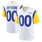 Kooe Custom LA.Rams White Alternate Stitched Jerseys