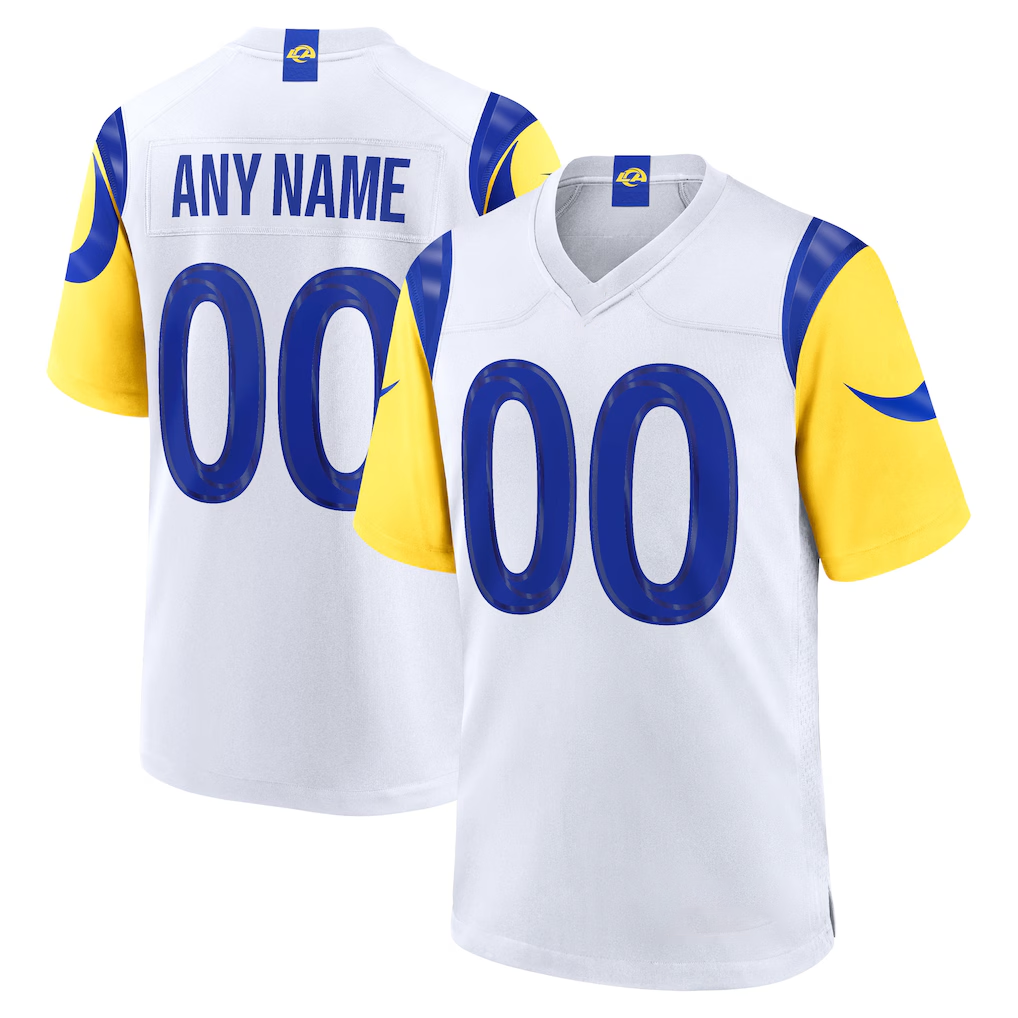 Kooe Custom LA.Rams White Game Stitched Jerseys