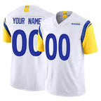 Kooe Custom LA.Rams White Limited Vapor F.U.S.E. Home Game Any Name & Numbers Stitched Jerseys