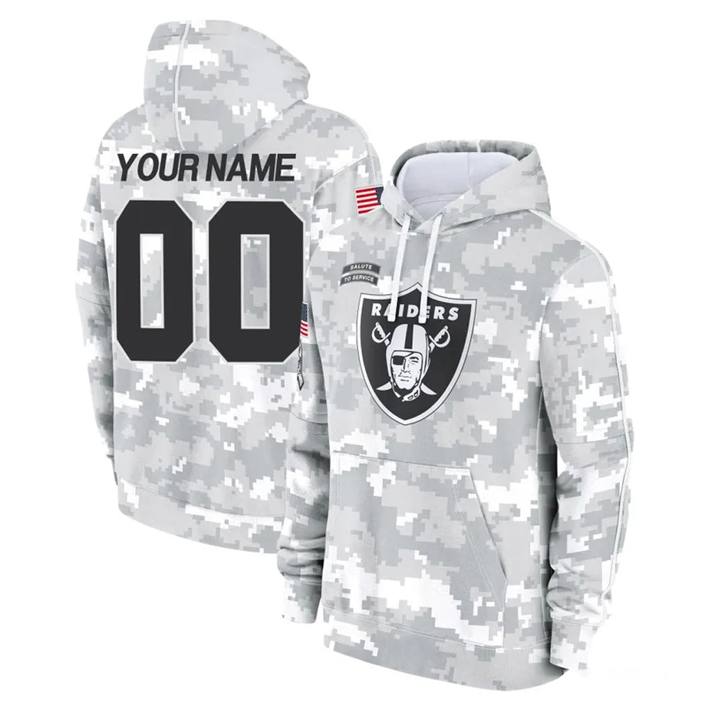 Kooe Custom LV.Raiders Arctic Camo Salute to Service Hoodies Limited Game Any Name & Numbers Stitched Jerseys