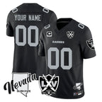 Kooe Custom LV.Raiders Black 65th Anniversary Vapor Limited Home Game Any Name & Numbers Stitched Jerseys