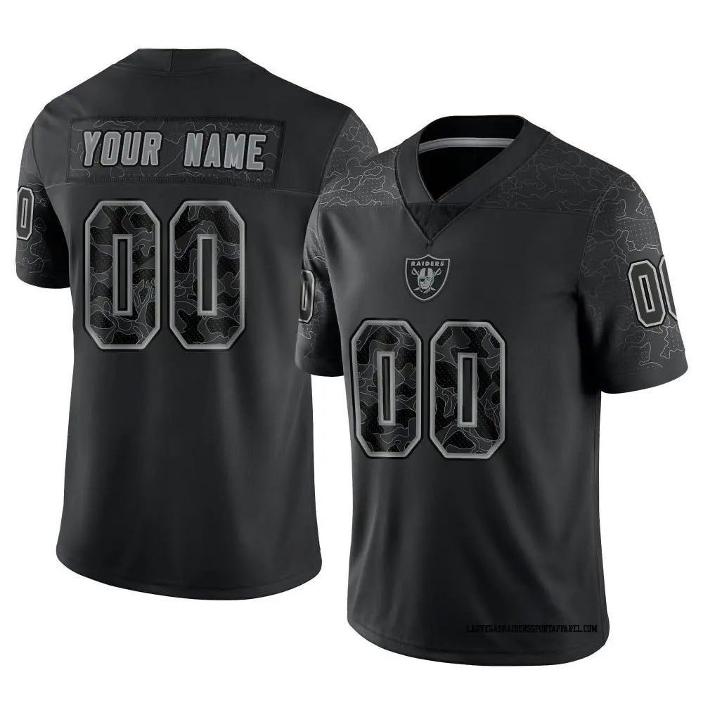 Kooe Custom LV.Raiders Black RFLCTV Limited Stitched Jerseys