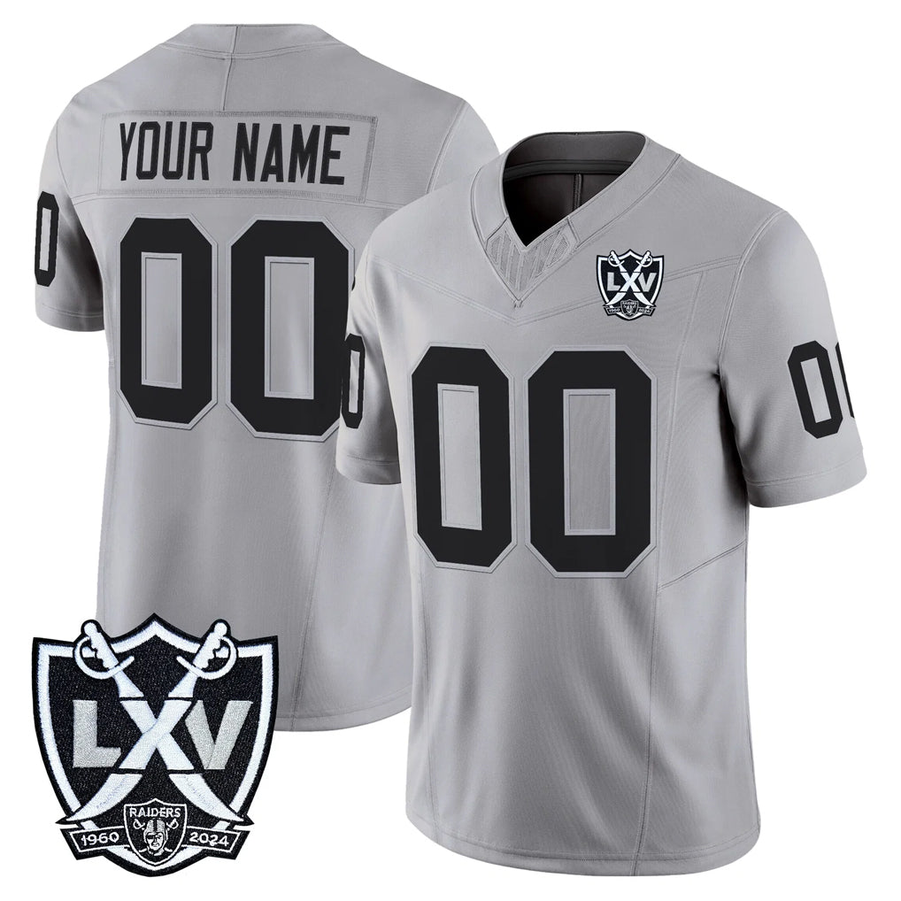 Kooe Custom LV.Raiders Gray 2026 Vapor Limited Home Game Any Name & Numbers Stitched Jerseys