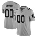 Kooe Custom LV.Raiders Gray Limited Vapor F.U.S.E. Home Game Stitched Jerseys