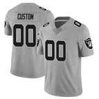 Kooe Custom LV.Raiders Gray Limited Vapor F.U.S.E. Home Game Stitched Jerseys