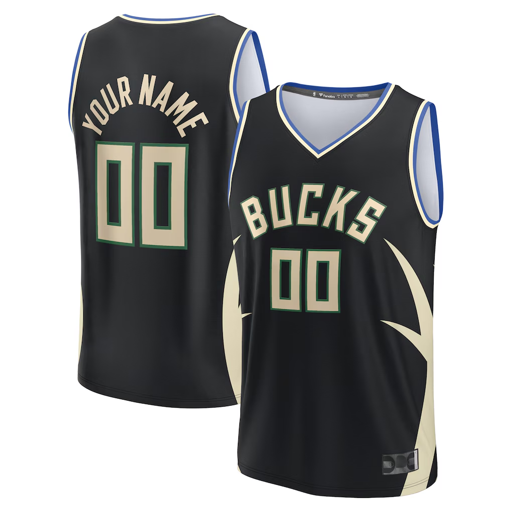 Kooe Custom M.Bucks Black Fast Break Jerseys - Statement Edition