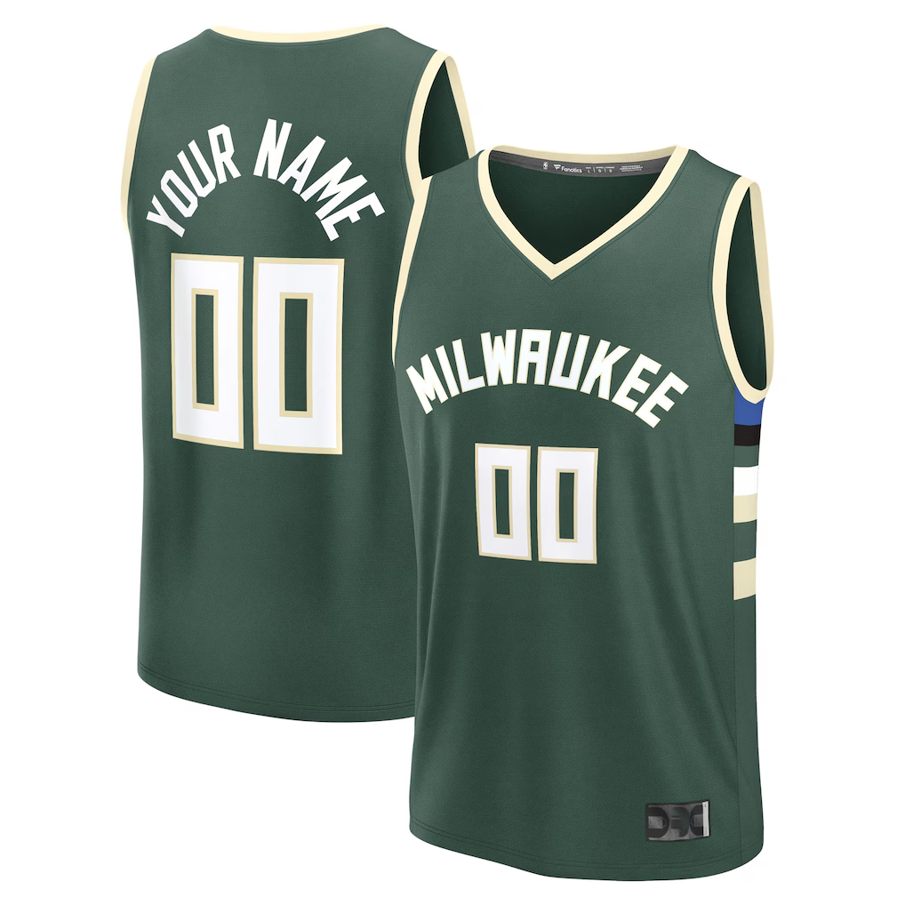 Kooe Custom M.Bucks Green Fast Break Jerseys - Icon Edition