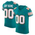 Kooe Custom M.Dolphins Aqua Alternate Vapor F.U.S.E. Elite Stitched Jerseys