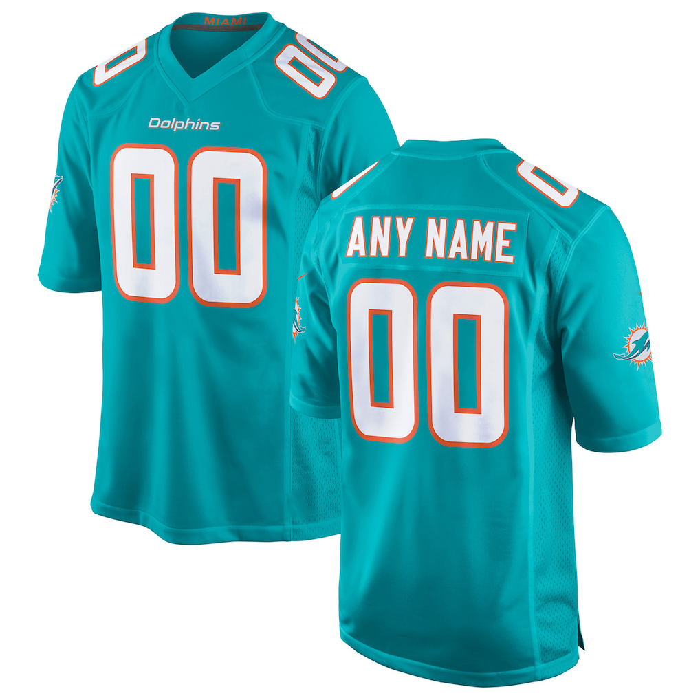 Kooe Custom M.Dolphins Aqua Game Stitched Jerseys