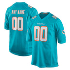 Kooe Custom M.Dolphins Aqua Home Game Any Name & Numbers Stitched Jerseys