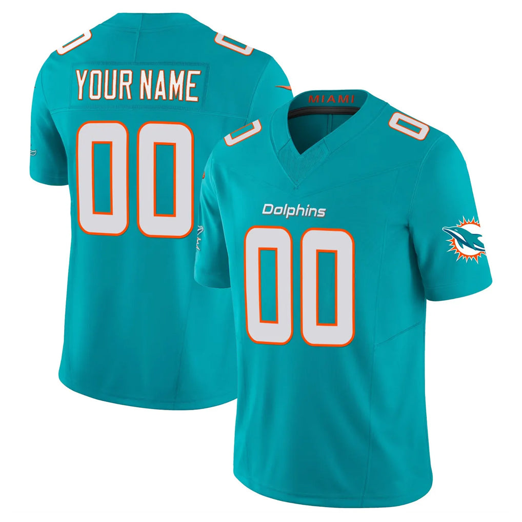 Kooe Custom M.Dolphins Aqua Limited Vapor F.U.S.E. Home Game Any Name & Numbers Stitched Jerseys