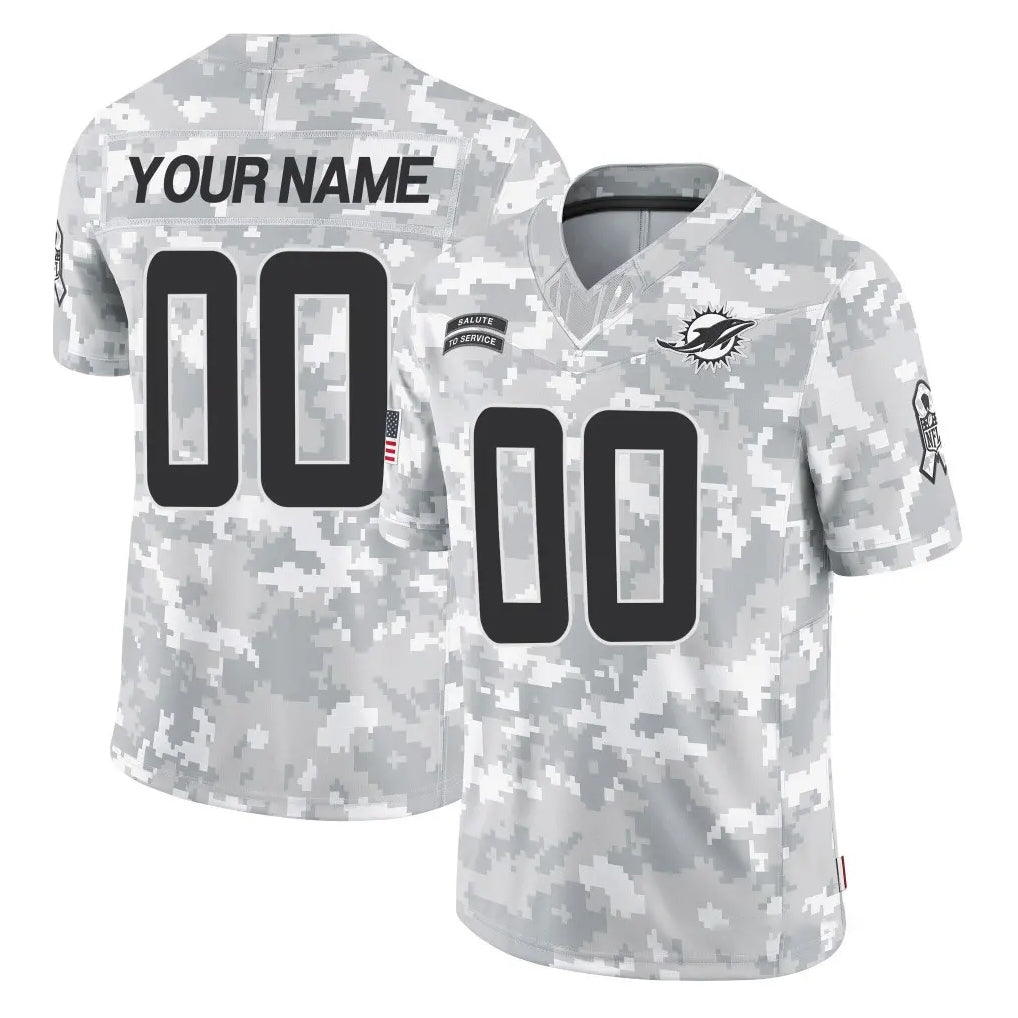 Kooe Custom M.Dolphins Arctic Camo Salute To Service Limited Game Any Name & Numbers Stitched Jerseys