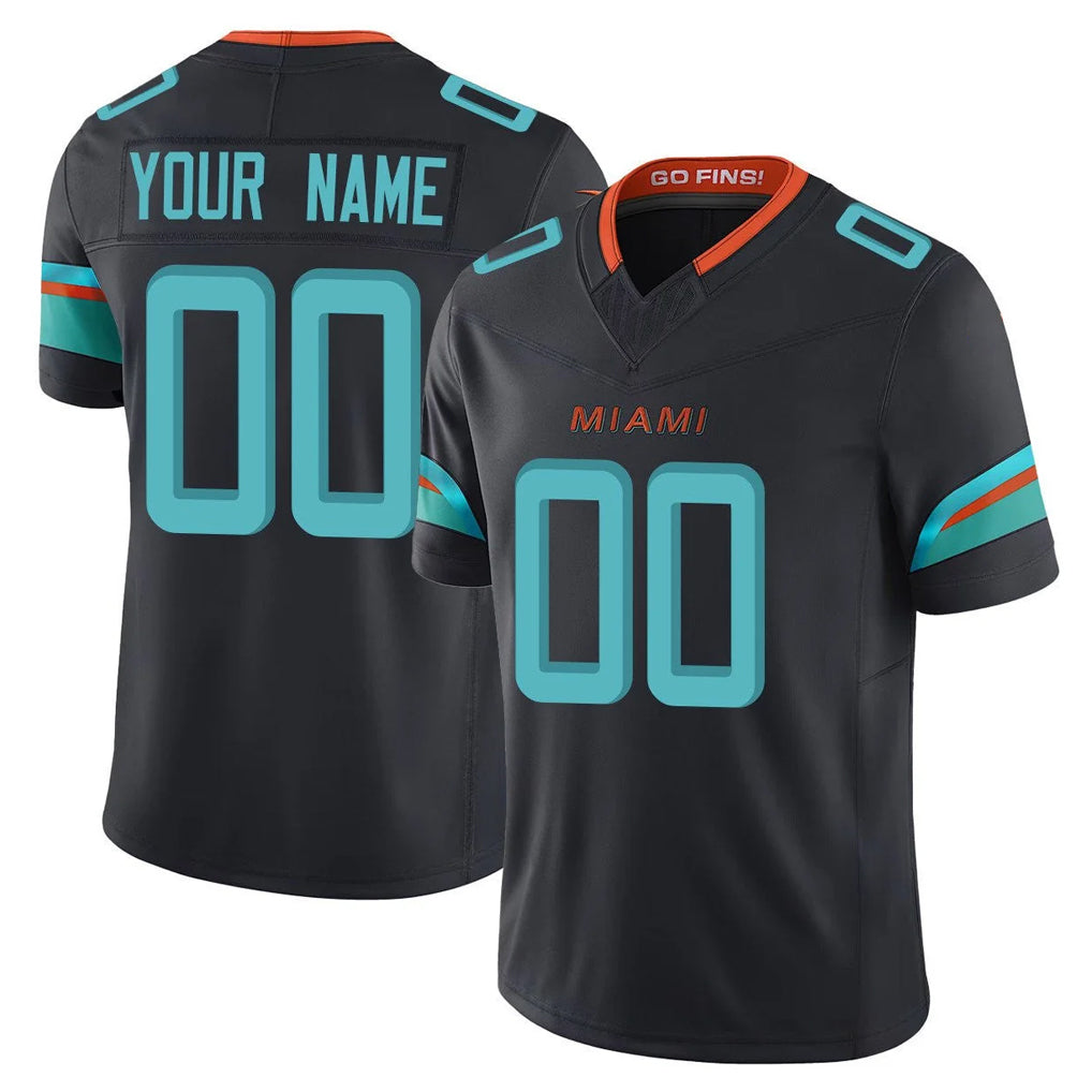 Kooe Custom M.Dolphins Black Limited Pitch Rivalries Collection Home Game Any Name & Numbers Stitched Jerseys