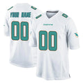Kooe Custom M.Dolphins White Home Game Any Name & Numbers Stitched Jerseys