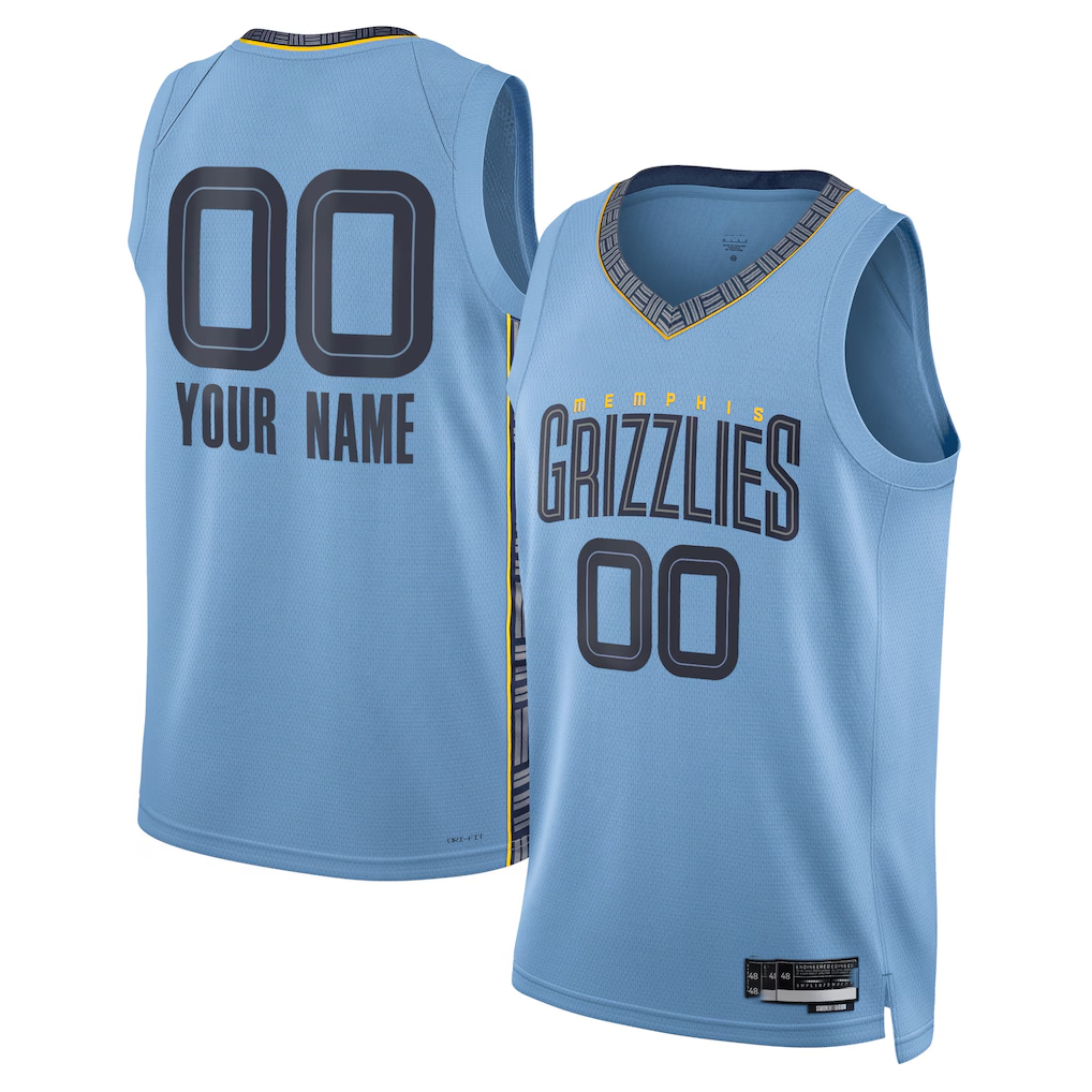 Kooe Custom M.Grizzlies Blue 2022-2023 Swingman Stitched Stitched JerseysStatement Edition