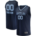 Kooe Custom M.Grizzlies Navy Fast Break Replica Stitched Jerseys- Icon Edition