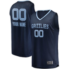 Kooe Custom M.Grizzlies Navy Fast Break Replica Stitched Jerseys- Icon Edition