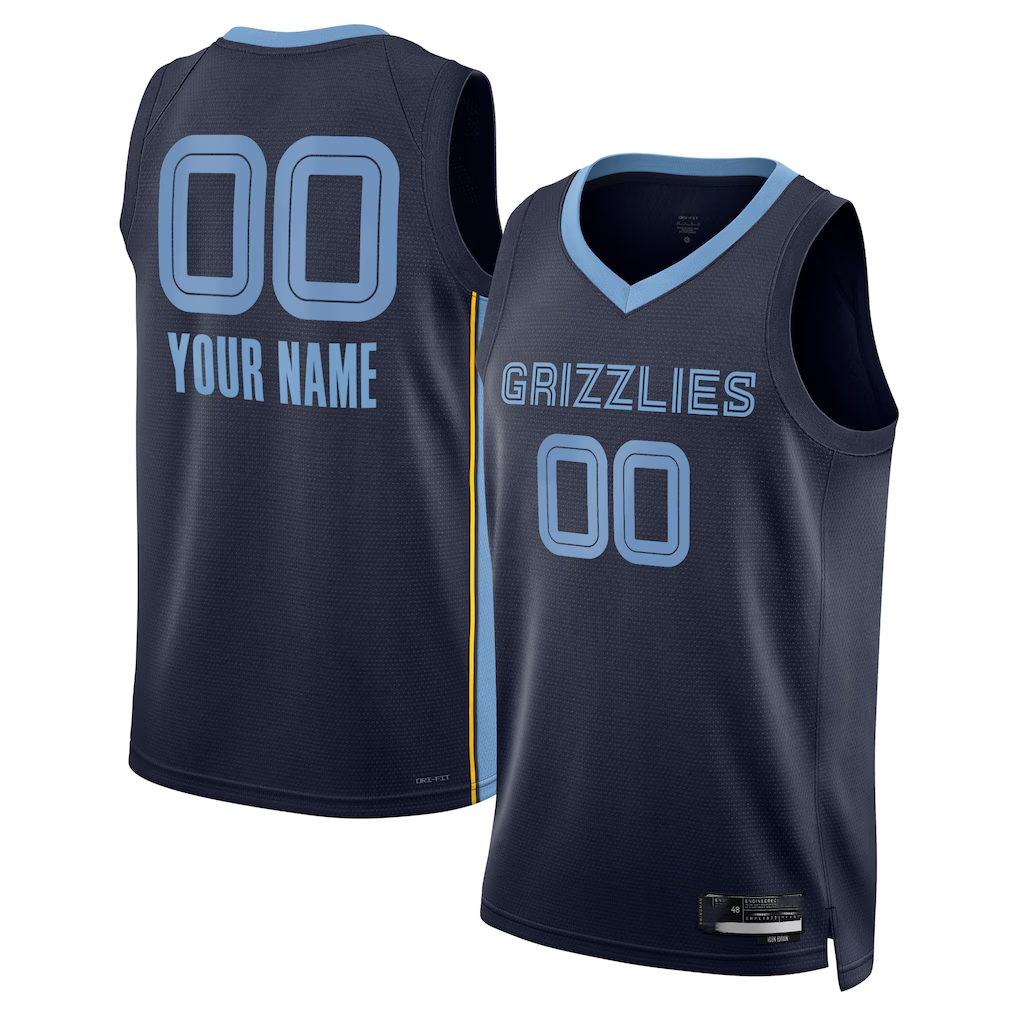 Kooe Custom M.Grizzlies Navy Swingman Stitched Jerseys- Icon Edition