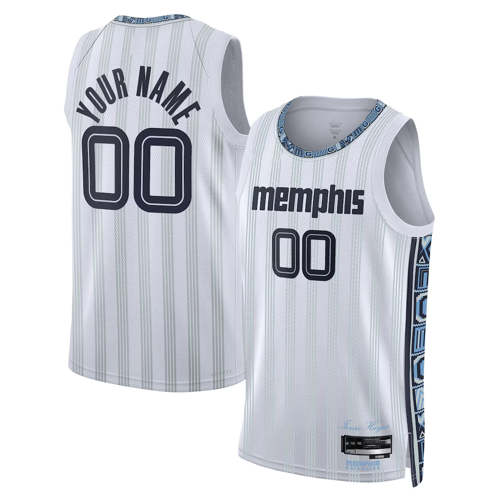 Kooe Custom M.Grizzlies White 2025-2026 City Edition Swingman Stitched Jerseys