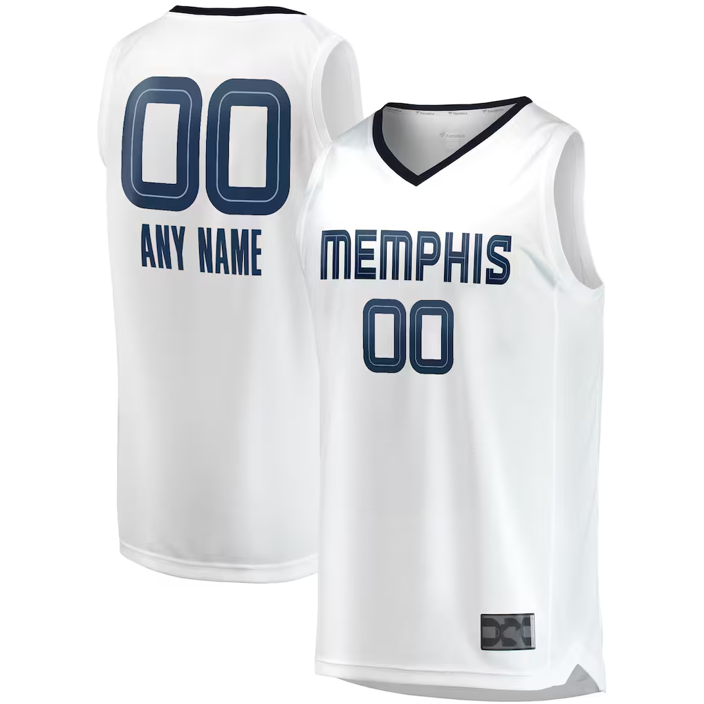 Kooe Custom M.Grizzlies White Fast Break Replica Stitched Jerseys- Association Edition