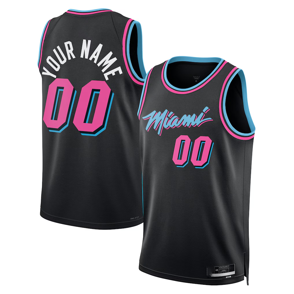 Kooe Custom M.Heat Black 202526 City Edition Swingman Jerseys
