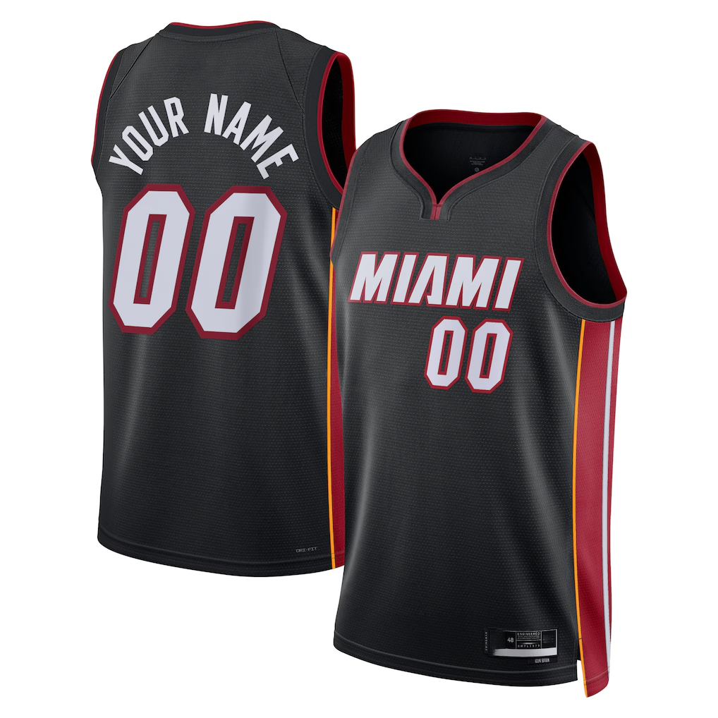 Kooe Custom M.Heat Black Swingman Jerseys - Icon Edition