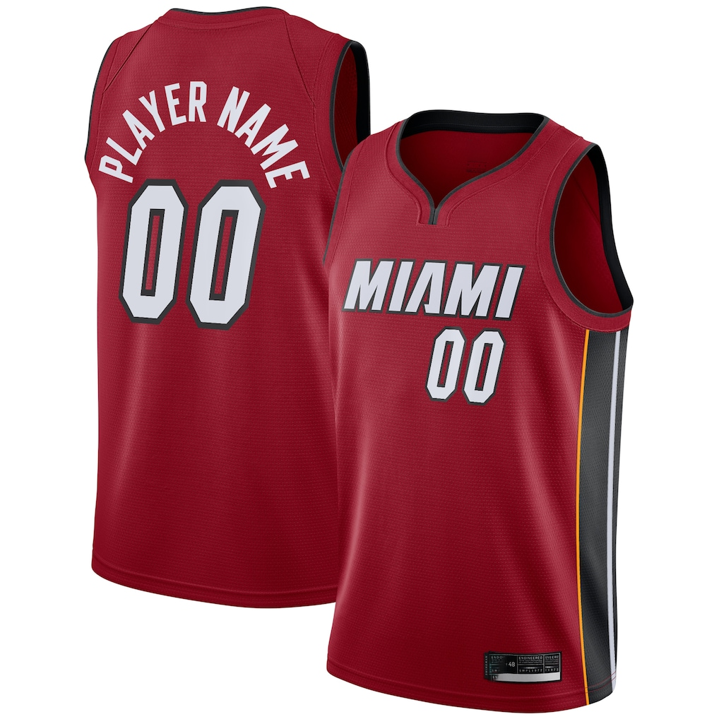 Kooe Custom M.Heat Jordan Brand Red Swingman Jerseys - Statement Edition