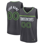 Kooe Custom M.Timberwolves Anthracite Fast Break Stitched Jerseys- Icon Edition