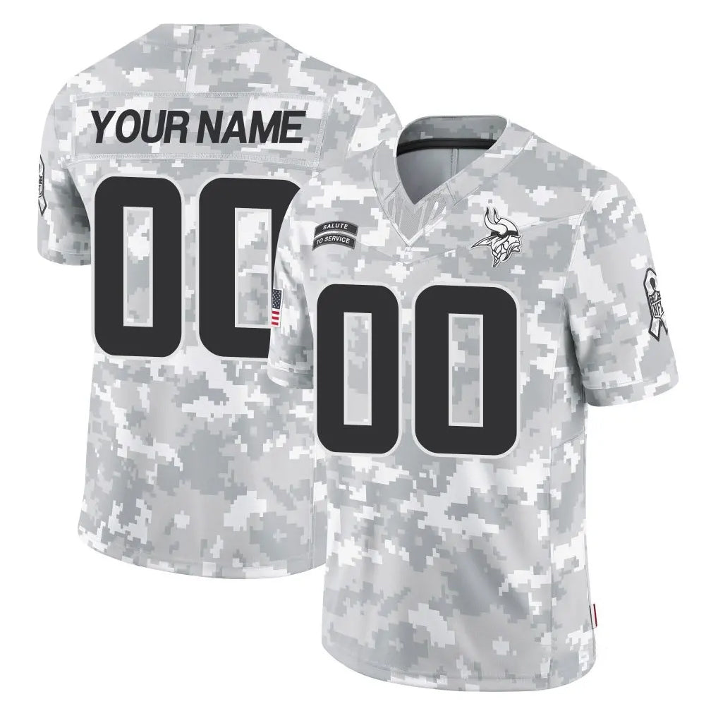 Kooe Custom MN.Vikings Arctic Camo Salute To Service Limited Game Any Name & Numbers Stitched Jerseys