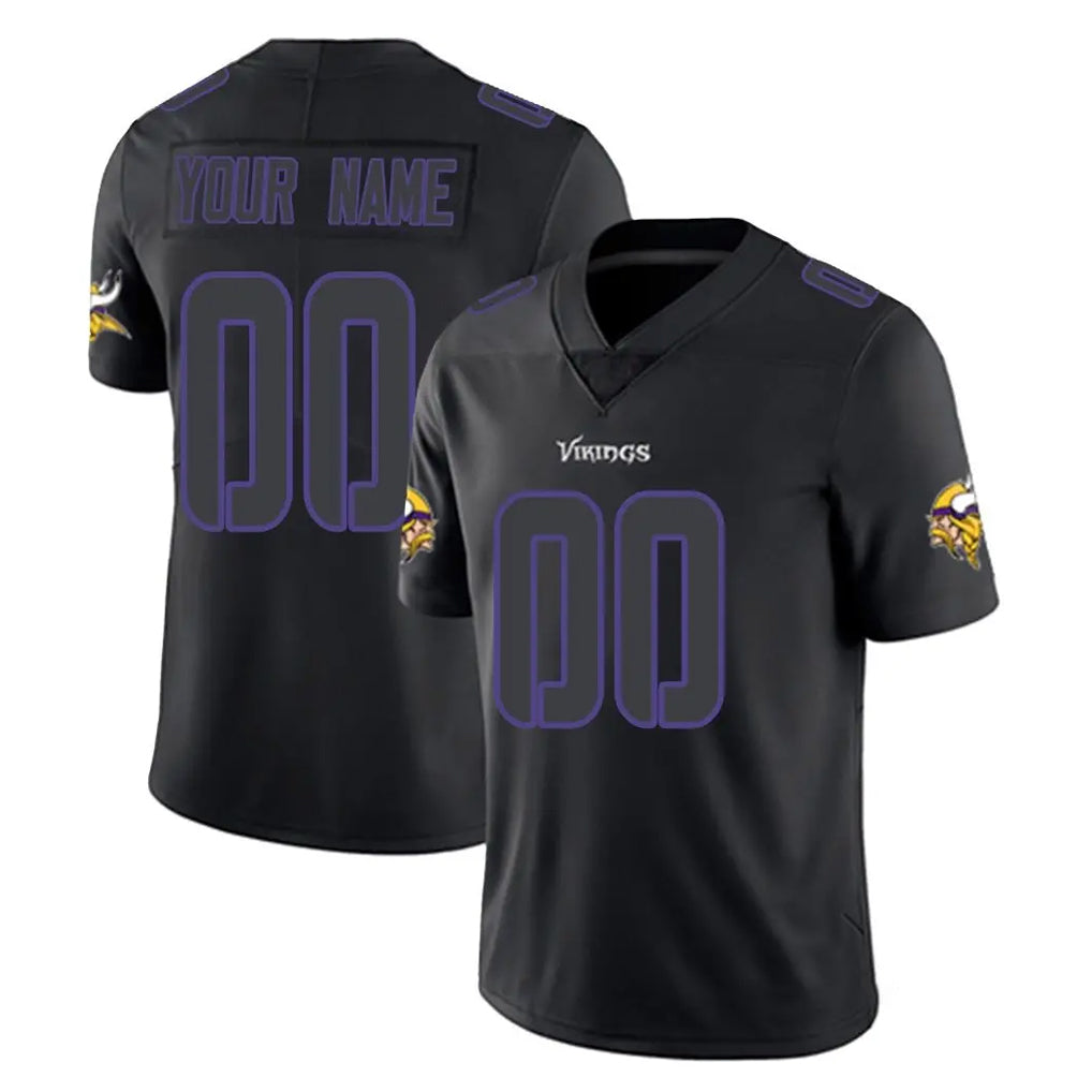Kooe Custom MN.Vikings Black Impact Limited Home Game Any Name & Numbers Stitched Jerseys