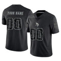 Kooe Custom MN.Vikings Black Limited Reflective Home Game Any Name & Numbers Stitched Jerseys