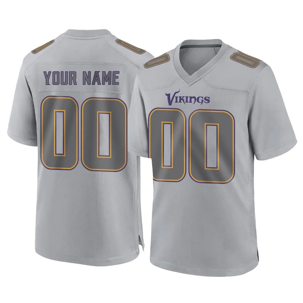 Kooe Custom MN.Vikings Gray Atmosphere Fashion Home Game Any Name & Numbers Stitched Jerseys