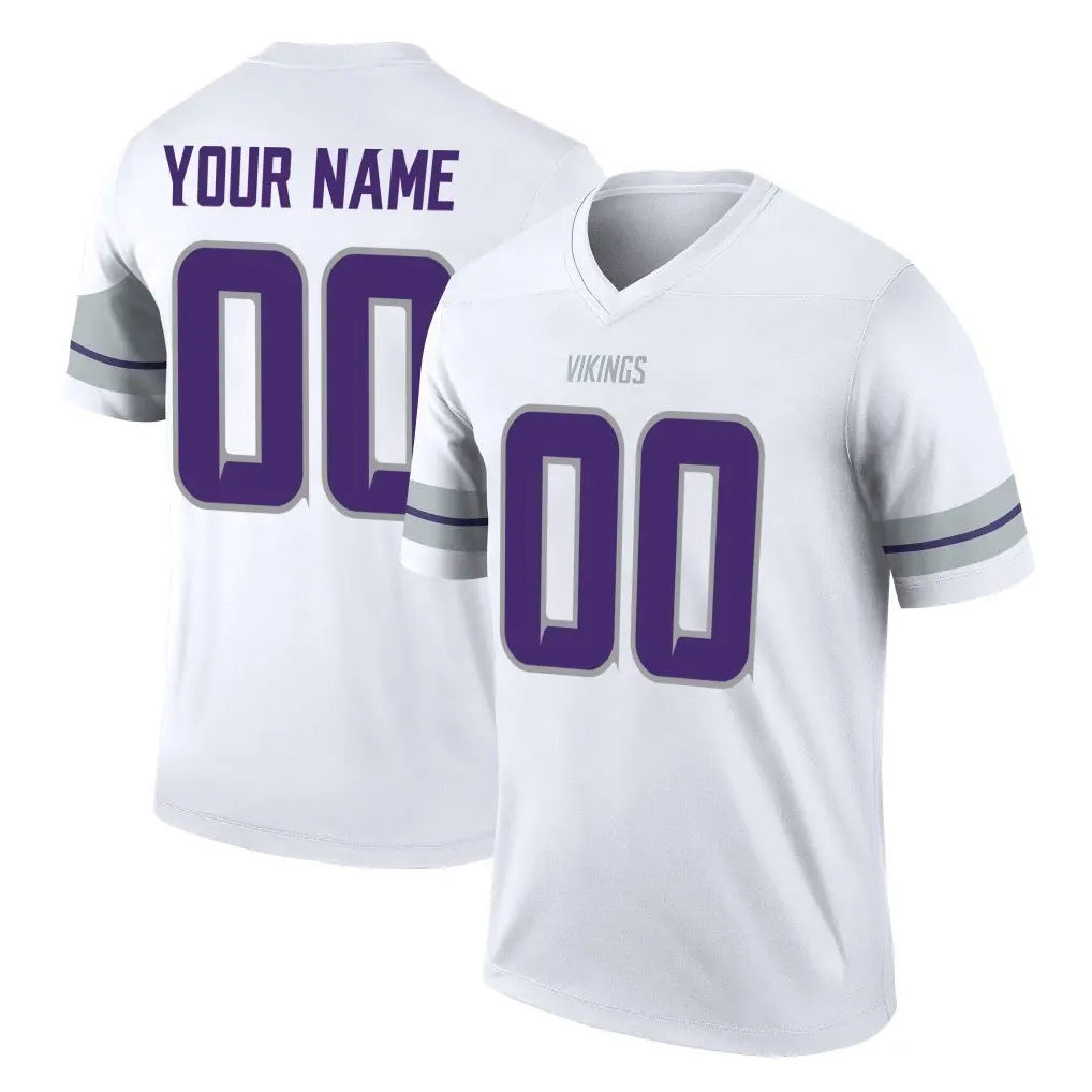 Kooe Custom MN.Vikings White Alternate Legend Home Game Any Name & Numbers Stitched Jerseys