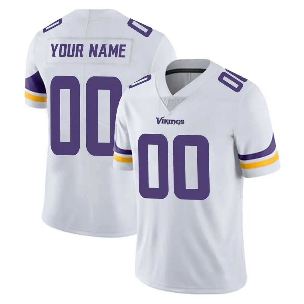 Kooe Custom MN.Vikings White Limited Vapor Untouchable Home Game Any Name & Numbers Stitched Jerseys