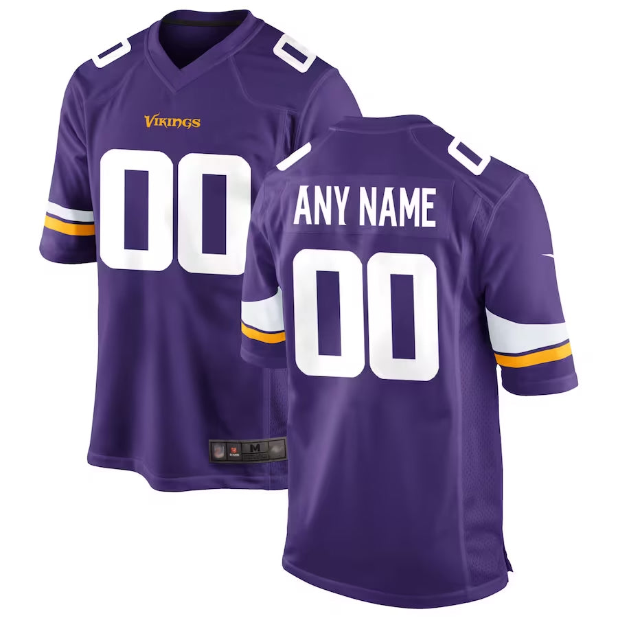 Kooe Custom MN.Vikings Purple Game Home Stitched Jerseys