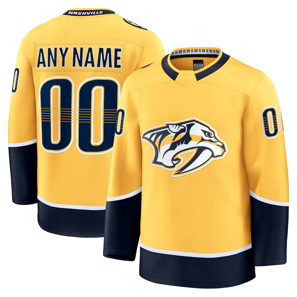 Kooe Custom N.Predators Gold Home Premium Jerseys