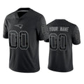 Kooe Custom NE.Patriots Black Reflective LImited Home Game Any Name & Numbers Stitched Jerseys