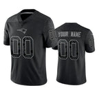 Kooe Custom NE.Patriots Black Reflective LImited Home Game Any Name & Numbers Stitched Jerseys