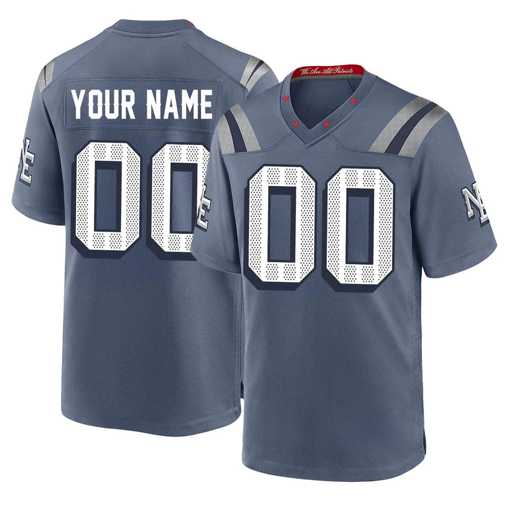 Kooe Custom NE.Patriots Blue Rivalries Collection Home Game Any Name & Numbers Stitched Jerseys