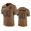 Kooe Custom NE.Patriots Brown Salute To Service Limited Any Name & Numbers Stitched Jerseys