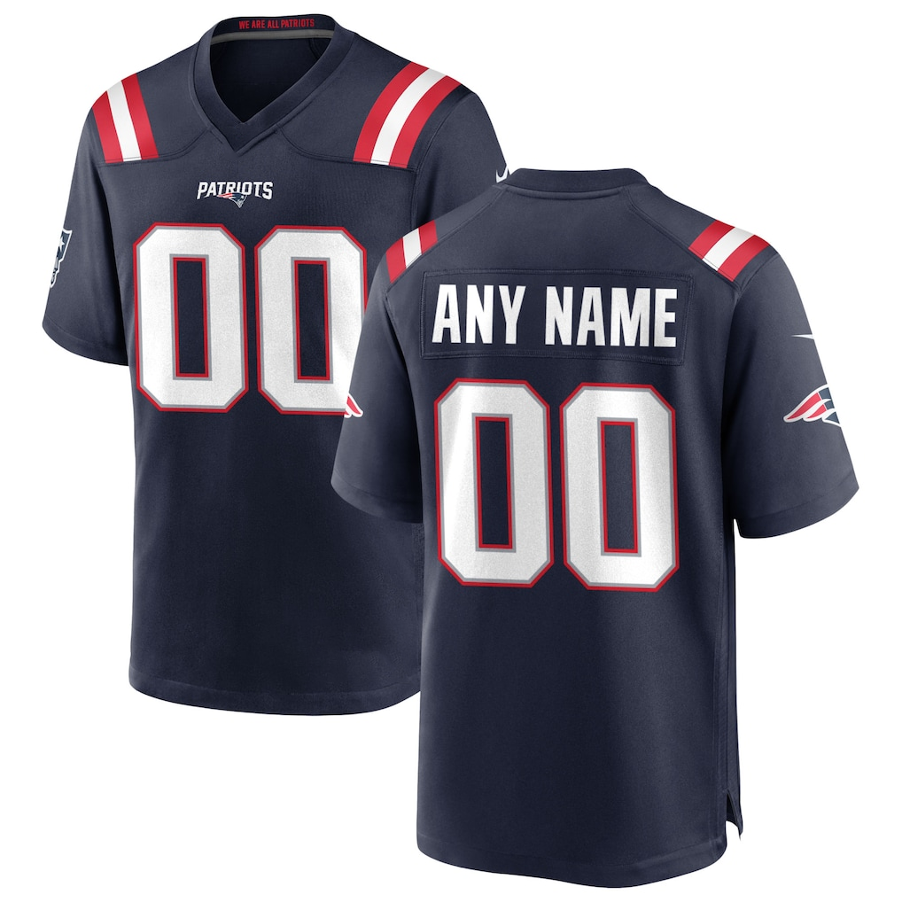 Kooe Custom NE.Patriots Navy Game Stitched Jerseys