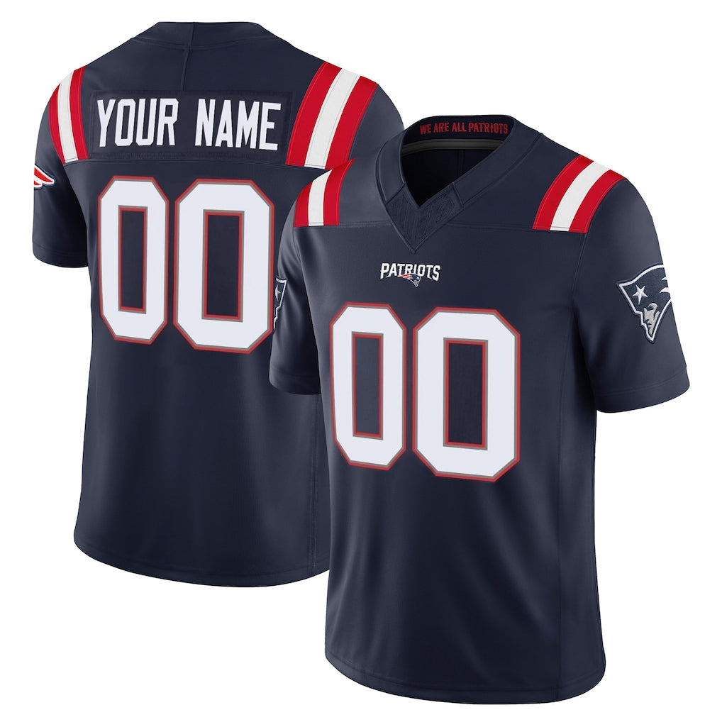 Kooe Custom NE.Patriots Navy Limited Vapor F.U.S.E. Home Game Any Name & Numbers Stitched Jerseys