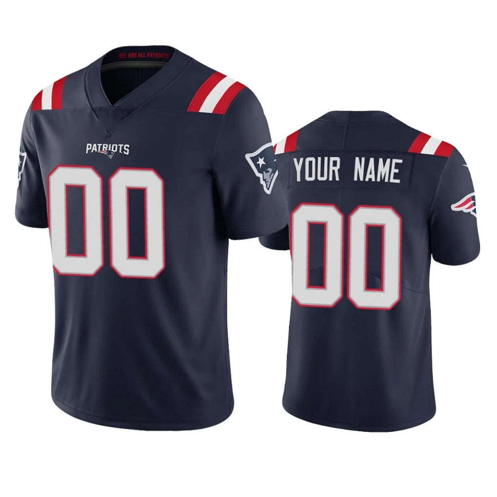 Kooe Custom NE.Patriots Navy Vapor Untouchable Home Game Any Name & Numbers Stitched Jerseys